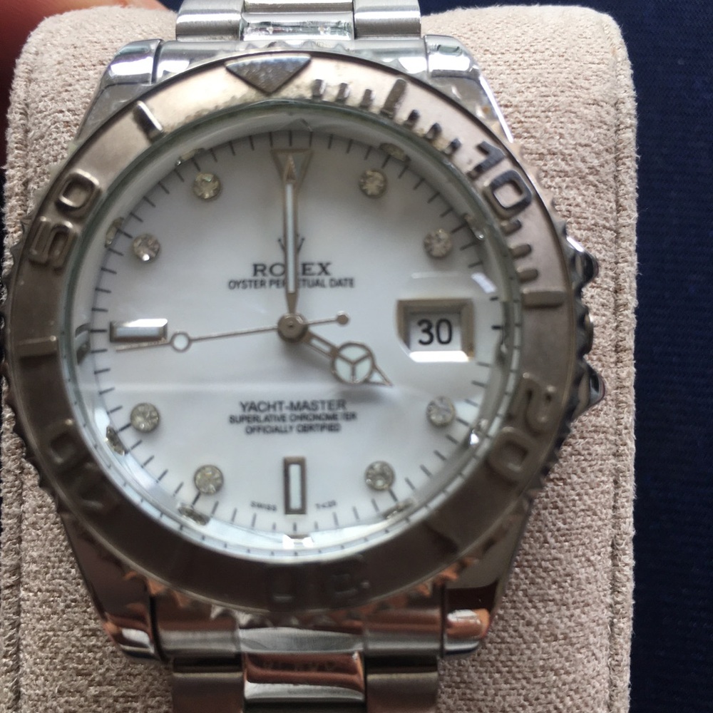 DUPE Rolex Yacht-Master Stainless Steel Watch - White Dial - Picture 2 of 9